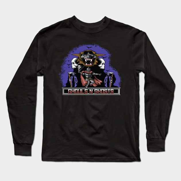 Ghouls 'n' Ghosts Long Sleeve T-Shirt by ilovethec64